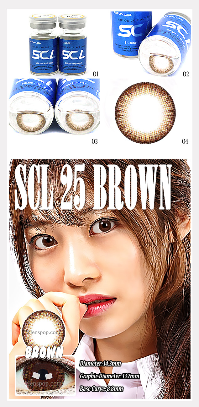 Description image of Scl 25 Brown (2pcs) 6 Months Colour Contact Lenses